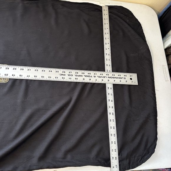 Womens Hamsa Design Black Long Kaftan MuMu Housedress OS Gold Lightweight - Picture 6 of 6